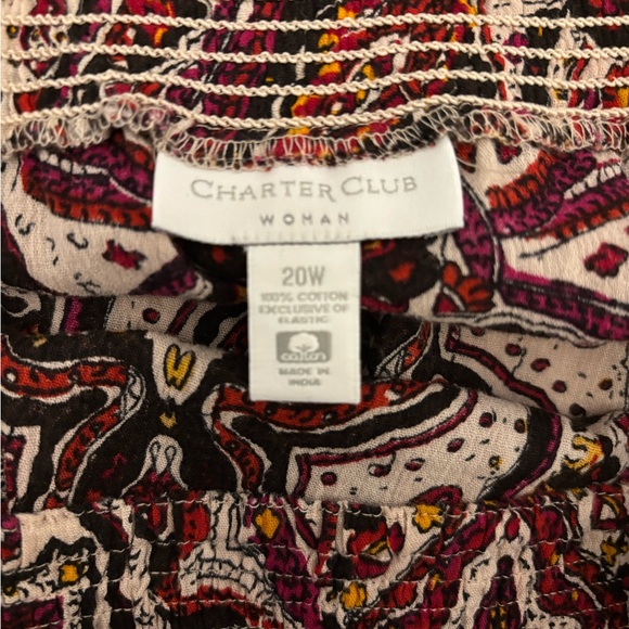 Charter Club Woman Multi coloured print 100% Cotton A line skirt, NWOT, sz 20W - Picture 6 of 7